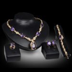 Bridal Punk Jewelry Set for Women – Gold Tone Necklace Earrings & Hand Accessories
