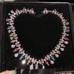 Rainbow Gemstone Jewelry Set – Vintage Floral Necklace Earrings Brooch for Women - Image 3