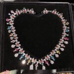 Rainbow Gemstone Jewelry Set – Vintage Floral Necklace Earrings Brooch for Women - Image 6