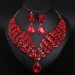 Crystal African Necklace & Earring Set – Elegant Water Drop Jewelry for Women