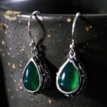 925 Silver Green Agate Drop Earrings – Thai Style Elegant Women Jewelry - Image 3
