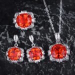 Women’s Jewelry Set with Colorful Stones – Ring Necklace Earrings Set - Image 3