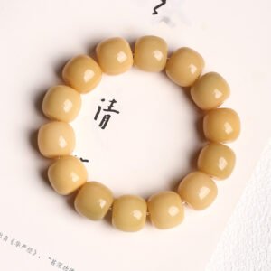Bodhi Seed Bracelet for Women – White Jade Style Minimalist Beaded Bracelet - Image 2
