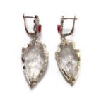 White Agate Crystal Bud Earrings – Minimalist Elegant Drop Earrings for Women - Image 5