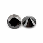 Black Moissanite Round Cut Loose Stone – VVS Eight Hearts & Arrows Diamond Alternative - Image 2