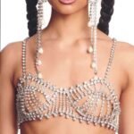Women’s Rhinestone Chest Chain Body Jewelry – Elegant Geometric Body Chain Bra