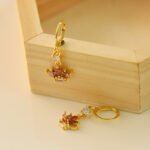 18K Gold Plated Crown Earrings with Colored Stones – Elegant Women Jewelry - Image 4