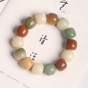 Bodhi Seed Bracelet for Women – White Jade Style Minimalist Beaded Bracelet - Image 3