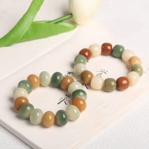 Bodhi Seed Bracelet for Women – White Jade Style Minimalist Beaded Bracelet