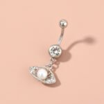 Stainless Steel Geometric Navel Piercing for Women