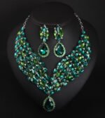 Crystal African Necklace & Earring Set – Elegant Water Drop Jewelry for Women - Image 2
