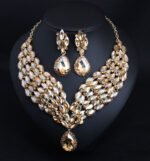 Crystal African Necklace & Earring Set – Elegant Water Drop Jewelry for Women - Image 3