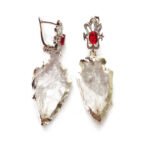 White Agate Crystal Bud Earrings – Minimalist Elegant Drop Earrings for Women