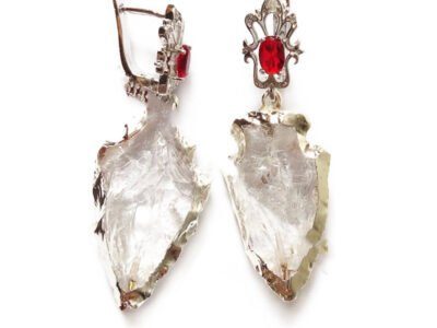 White Agate Crystal Bud Earrings – Minimalist Elegant Drop Earrings for Women