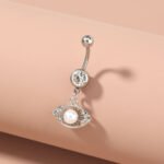 Stainless Steel Geometric Navel Piercing for Women - Image 3
