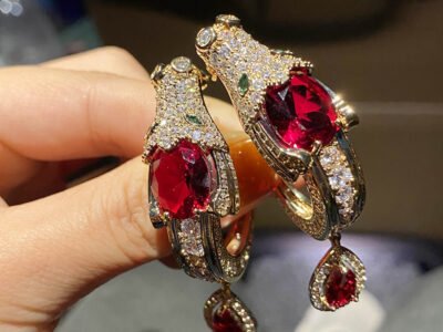 Dragon Ruby Earrings – Retro China Chic Gold Plated Fashion Earrings for Women