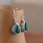 925 Silver Green Agate Drop Earrings – Thai Style Elegant Women Jewelry - Image 4