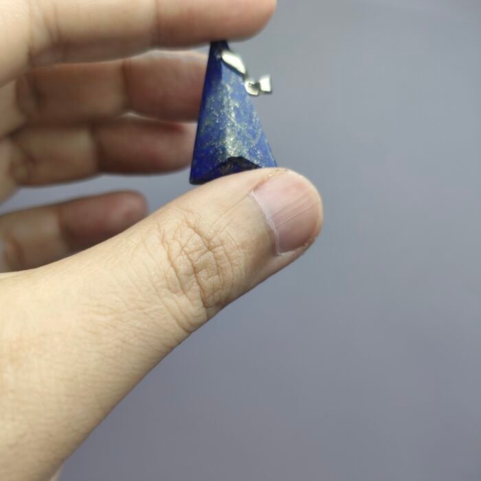 Natural Lapis Lazuli Triangle Pendant 20.70ct Pyrite Afghanistan Faceted - Image 6