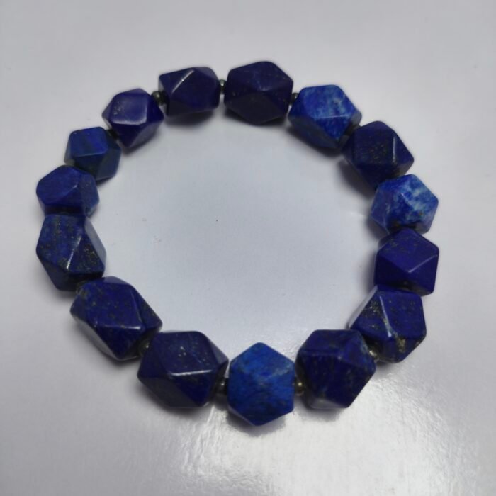 Natural Lapis Lazuli Bracelet 202ct Pyrite Beads Afghanistan Handmade - Image 2