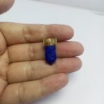 Handmade Natural Lapis Lazuli Pendant Copper Wire Jewelry Afghanistan Origin