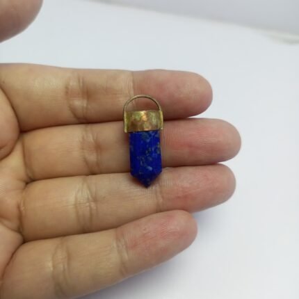 Handmade Natural Lapis Lazuli Pendant Copper Wire Jewelry Afghanistan Origin