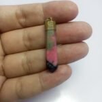 Natural Pink Rhodonite Pendant Handmade Copper Antique Style - Image 2