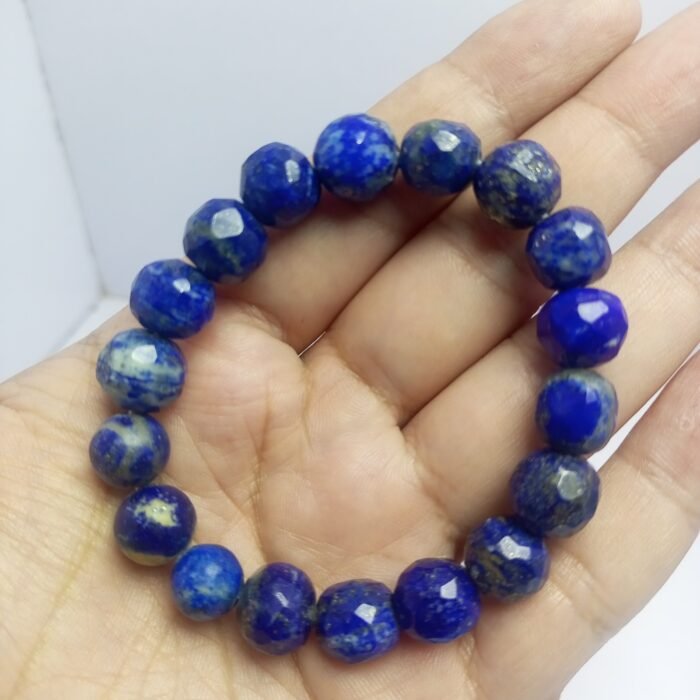 Natural Lapis Lazuli Bracelet 11.5mm Beads 18 Beads Afghanistan - Image 3