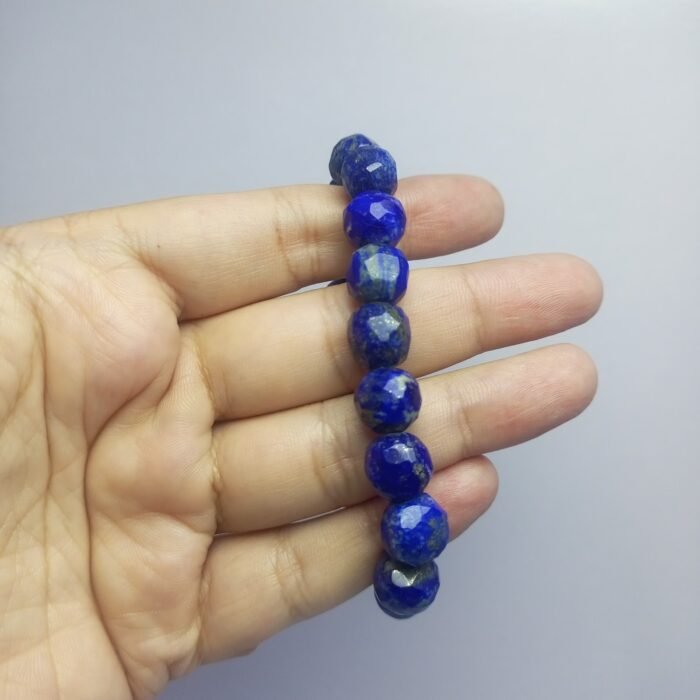 Natural Lapis Lazuli Bracelet 11.5mm Beads 18 Beads Afghanistan - Image 7