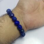 Natural Lapis Lazuli Bracelet 11.5mm Beads 18 Beads Afghanistan - Image 8