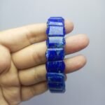 Natural Lapis Lazuli Bracelet 18mm Polished Pyrite Afghanistan - Image 8