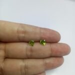 Natural Peridot Heart Pair 1.75ct Matching Gemstones Pakistan Origin