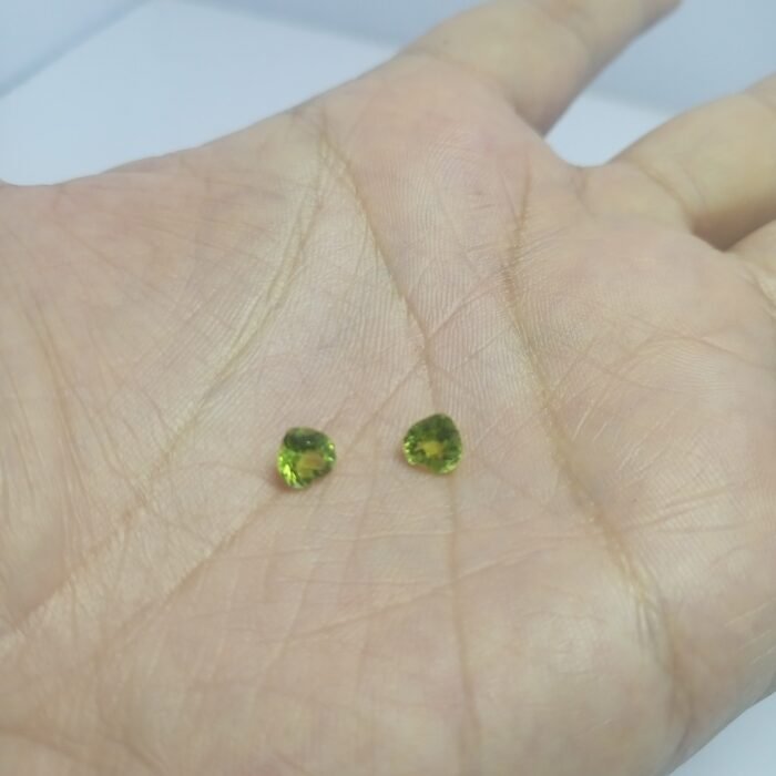 Natural Peridot Heart Pair 1.75ct 6mm Pakistan Gemstones - Image 3