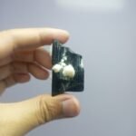 Natural Black Tourmaline Rough Crystal Pakistan Origin Raw Schorl on White Matrix