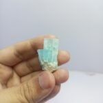 Natural Aquamarine Twin Crystal Specimen Pakistan Origin Beryl on Matrix