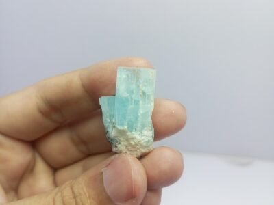 Natural Aquamarine Twin Crystal Specimen Pakistan Origin Beryl on Matrix