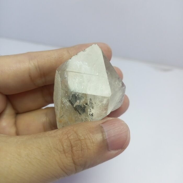 Natural Quartz with Black Tourmaline Specimen 264ct Pakistan - Image 4