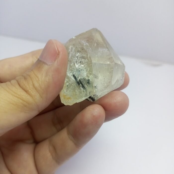 Natural Quartz with Black Tourmaline Specimen 264ct Pakistan - Image 10