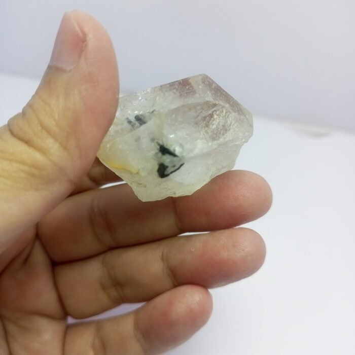 Natural Quartz with Black Tourmaline Specimen 264ct Pakistan - Image 12