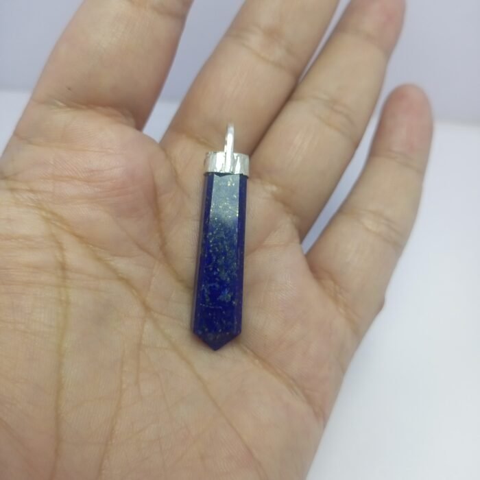 Natural Lapis Lazuli Pendant 925 Silver Pyrite Inclusions 33.80ct - Image 7