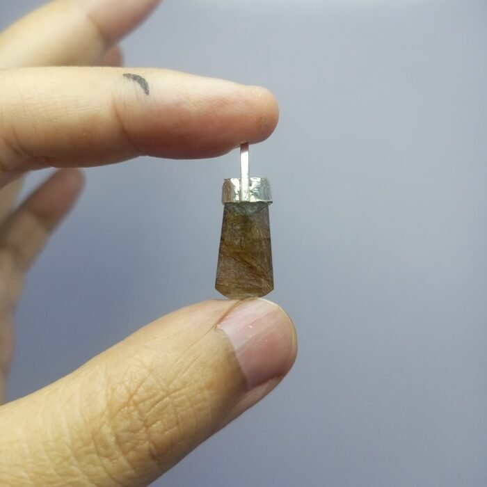 Golden Rutile Quartz Pendant 925 Silver Needle Inclusions 20.15ct - Image 5