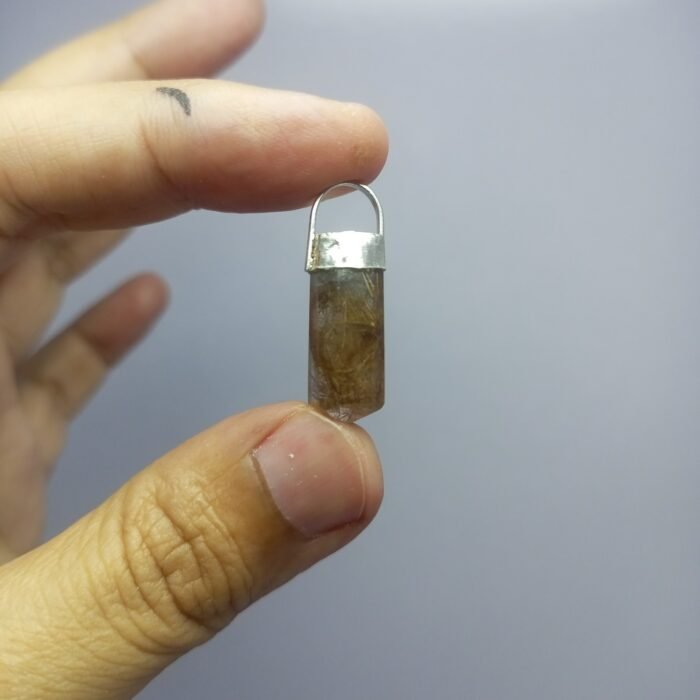 Golden Rutile Quartz Pendant 925 Silver Needle Inclusions 20.15ct - Image 6