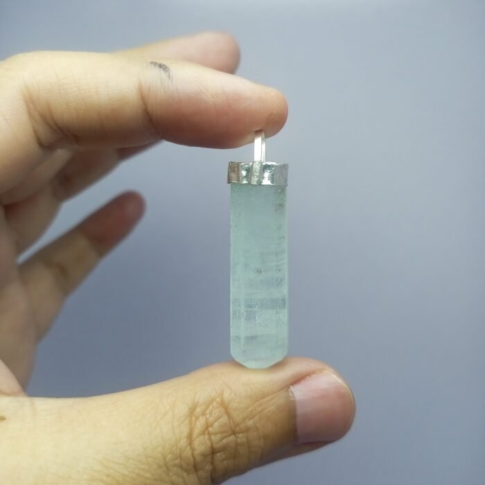 Natural Aquamarine Pendant 925 Silver Vintage Style 48.60ct Pakistan - Image 6