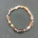 Natural Chocolate Calcite Beaded Bracelet Handmade | Stretch Elastic Cord | Gift - Image 2