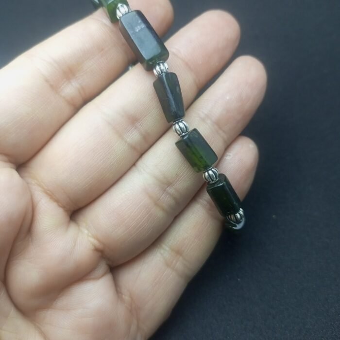 Natural Seraphinite Beaded Bracelet Handmade | Stretch Cord | Gift Jewelry - Image 3