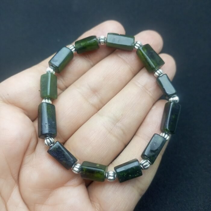 Natural Seraphinite Beaded Bracelet Handmade | Stretch Cord | Gift Jewelry - Image 5