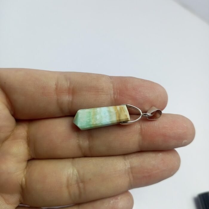 Natural Caribbean Calcite Gemstone Pendant 23.7mm with Steel Hook Gift Jewelry - Image 5