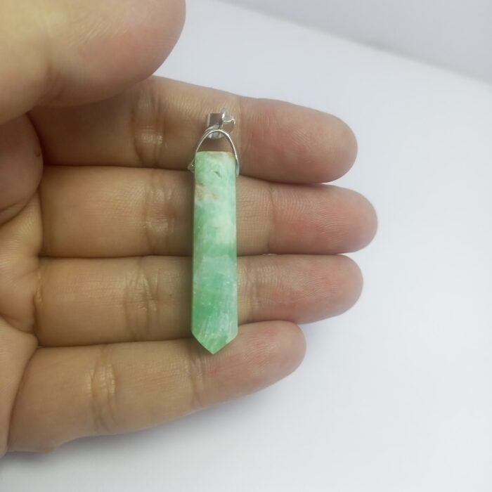 Natural Amazonite Pendant Steel Hook Green Gemstone 39.30ct Pakistan - Image 4