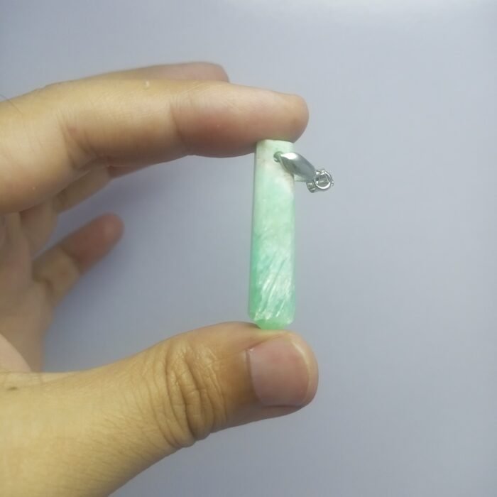 Natural Amazonite Pendant Steel Hook Green Gemstone 39.30ct Pakistan - Image 5
