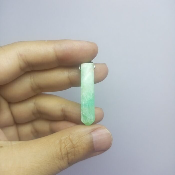 Natural Amazonite Pendant Steel Hook Green Gemstone 39.30ct Pakistan - Image 7