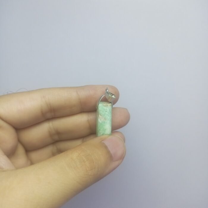 Natural Amazonite Pendant Steel Hook Green Gemstone 39.30ct Pakistan - Image 10